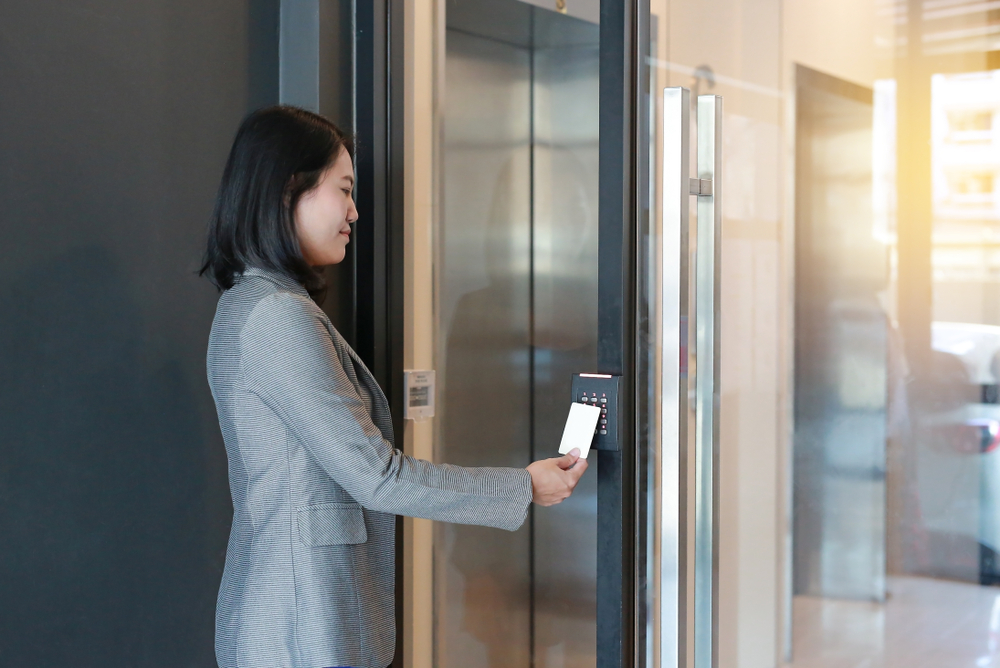 Private enclosed office space with lockable door suitable for secure data work