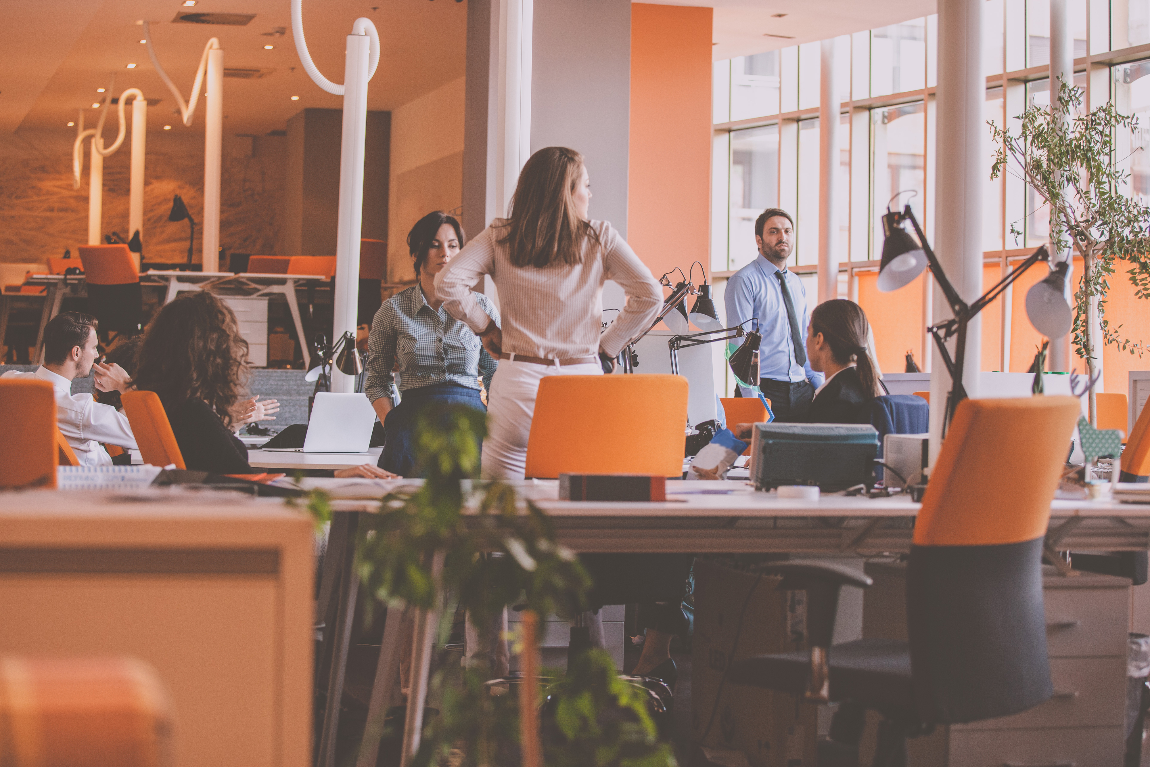 Start-up Team in modern coworking space