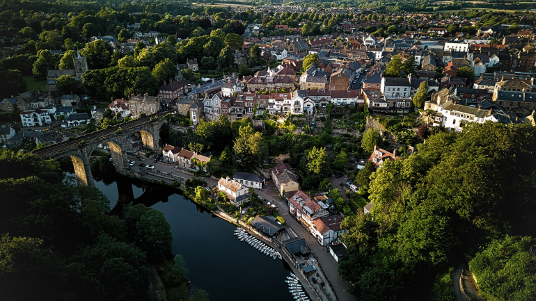 Flexico Continues UK Growth with New 7,500-Sq-Ft Workspace in Knaresborough aerial view of Knaresborough