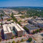 Aerial view of downtown Plano, Texas.
