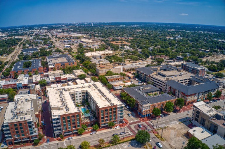 Kiln Grows Texas Inventory With 29,000-Sq.-Ft. Coworking Space in Plano Aerial view of downtown Plano, Texas.